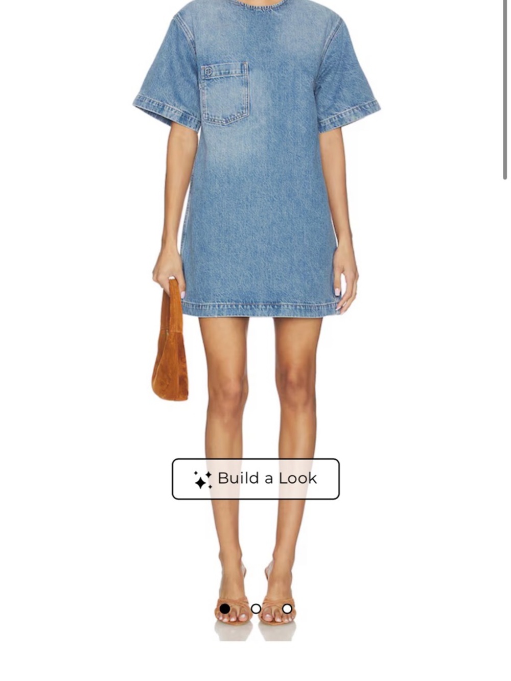 Anine Bing Light Blue Tulah Denim Dress with Pocket Logo